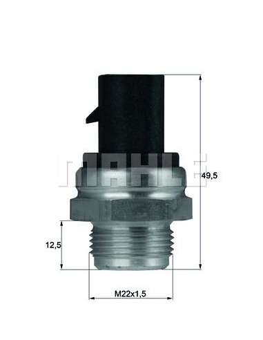 Interruptor de temperatura, ventilador del radiador Mahle TSW 12D - TERMOSTATO MAHLE