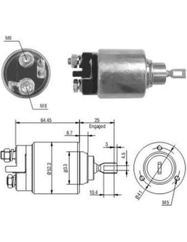 Interruptor magnético, estárter Meat Doria 46006 - SOLENOIDE DEL MOTOR DE ARRANQUE