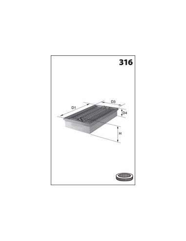 Filtro de aire Mecafilter ELP3337 - Filtro de Aire Panel MECAFILTER