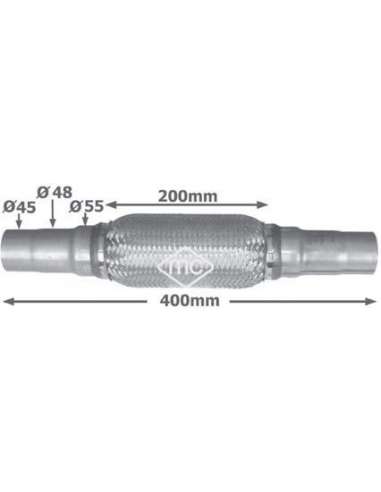 UniÃ³n flexible, escape Metalcauch 02047 - MC FLEXIBLE ESCAPE 400/200MM