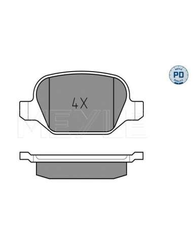 Juego de pastillas de freno Tras. Meyle 025 235 1716/PD - Juego de pastillas de freno MEYLE-PD Quality