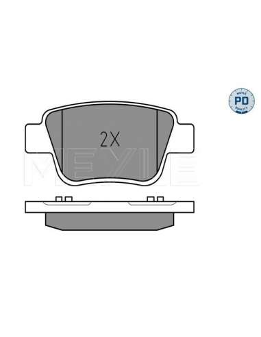 Juego de pastillas de freno Tras. Meyle 025 236 2016/PD - Juego de pastillas de freno MEYLE-PD Quality