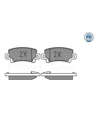 Juego de pastillas de freno Tras. Meyle 025 238 1616/PD - Juego de pastillas de freno MEYLE-PD Quality