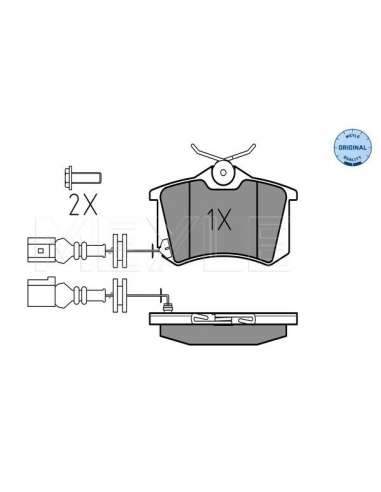 Juego de pastillas de freno Tras. Meyle 025 238 2317/W - Juego de pastillas de freno MEYLE-ORIGINAL Quality