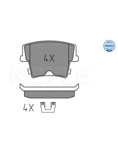 Juego de pastillas de freno Tras. Meyle 252416318 - Juego de pastillas de freno MEYLE-ORIGINAL Quality