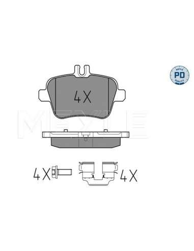 Juego de pastillas de freno Tras. Meyle 025 248 4818/PD - Juego de pastillas de freno MEYLE-PD Quality