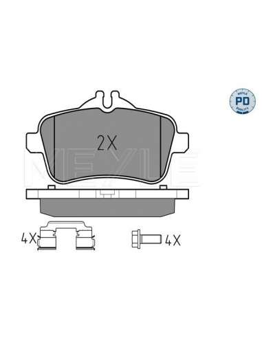 Juego de pastillas de freno Tras. Meyle 025 252 1518/PD - Juego de pastillas de freno MEYLE-PD Quality