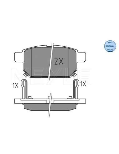 Juego de pastillas de freno Tras. Meyle 025 252 5814/W - Juego de pastillas de freno MEYLE-ORIGINAL Quality