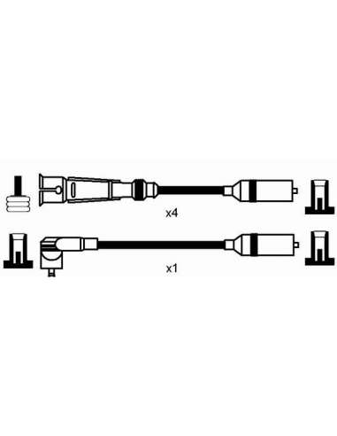 Juego de cables de encendido Ngk 0502 - RC-AD202 NGK502JGO.CABLES