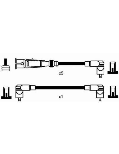 Juego de cables de encendido Ngk 0511 - RC-AD211 NGK511JGO.CABLES