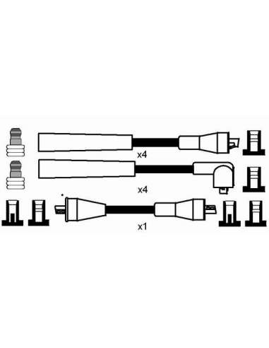 Juego de cables de encendido Ngk 0538 - RC-AR414 NGK538JGO.CABLES