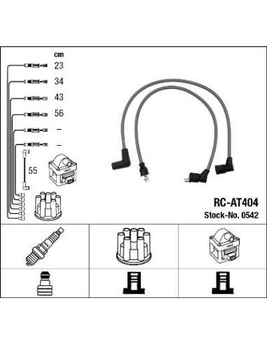 Juego de cables de encendido Ngk 0542 - RC-AT404 NGK542JGO.CABLES