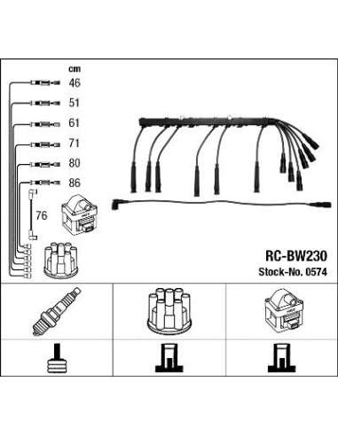Juego de cables de encendido Ngk 0574 - RC-BW230 NGK574JGO.CABLES