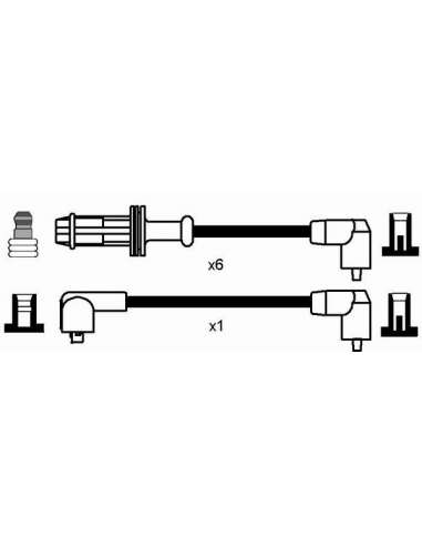 Juego de cables de encendido Ngk 0592 - RC-CT412 NGK592JGO.CABLES