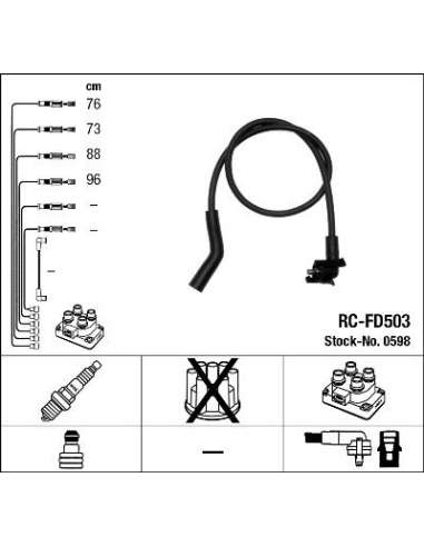Juego de cables de encendido Ngk 0598 - RC-FD503 NGK598JGO.CABLES