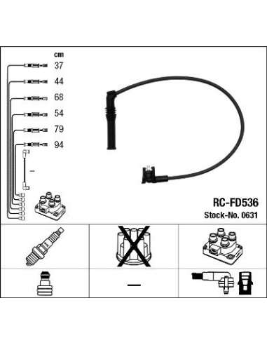 Juego de cables de encendido Ngk 0631 - RC-FD536 NGK631JGO.CABLES