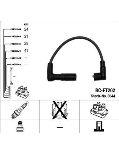 Juego de cables de encendido Ngk 0644 - RC-FT202 NGK644JGO.CABLES