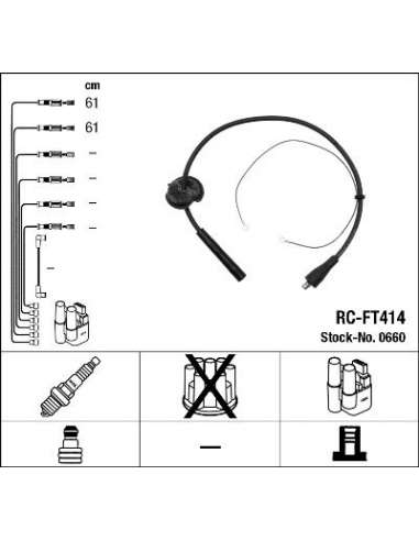 Juego de cables de encendido Ngk 0660 - RC-FT414 NGK660JGO.CABLES