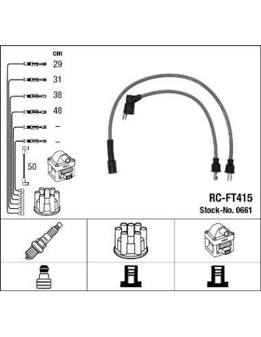Juego de cables de encendido Ngk 0661 - RC-FT415 NGK661JGO.CABLES