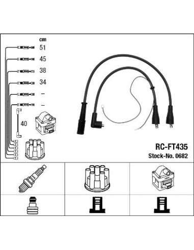 Juego de cables de encendido Ngk 0682 - RC-FT435 NGK682JGO.CABLES