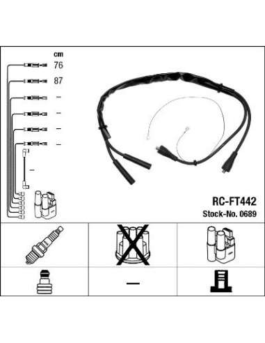 Juego de cables de encendido Ngk 0689 - RC-FT442 NGK689JGO.CABLES