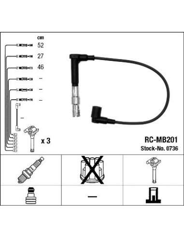 Juego de cables de encendido Ngk 0736 - RC-MB201 NGK736JGO.CABLES
