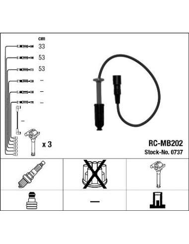 Juego de cables de encendido Ngk 0737 - RC-MB202 NGK737JGO.CABLES