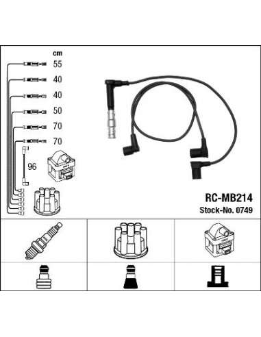 Juego de cables de encendido Ngk 0749 - RC-MB214 NGK749JGO.CABLES