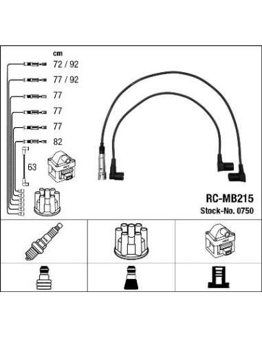 Juego de cables de encendido Ngk 0750 - RC-MB215 NGK750JGO.CABLES