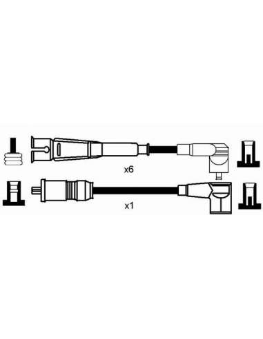 Juego de cables de encendido Ngk 0754 - RC-MB219 NGK754JGO.CABLES
