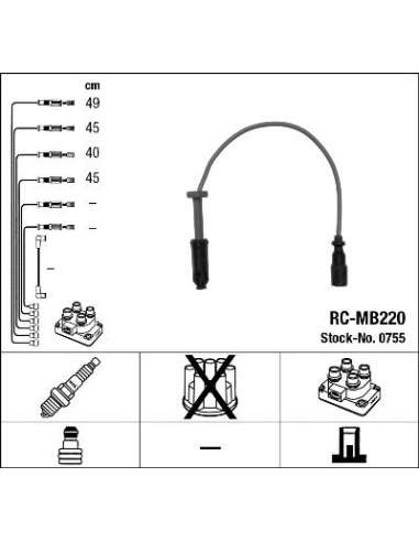 Juego de cables de encendido Ngk 0755 - RC-MB220 NGK755JGO.CABLES