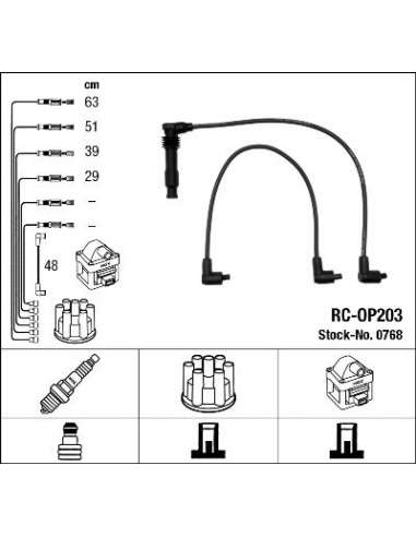 Juego de cables de encendido Ngk 0768 - RC-OP203 NGK768JGO.CABLES