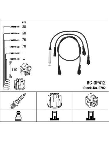 Juego de cables de encendido Ngk 0782 - RC-OP412 NGK782JGO.CABLES