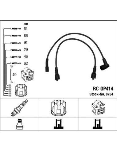 Juego de cables de encendido Ngk 0784 - RC-OP414 NGK784JGO.CABLES