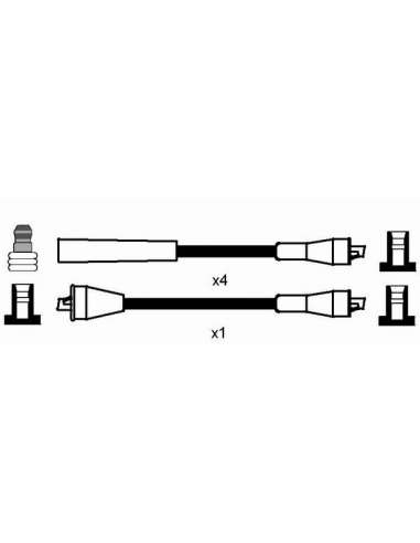 Juego de cables de encendido Ngk 0986 - RC-VX415 NGK986JGO.CABLES