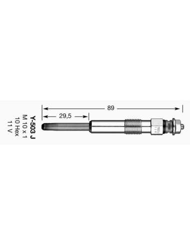 Bujía de precalentamiento Ngk 1009 - Y-503J NGKCALENTADOR MET. D-Power