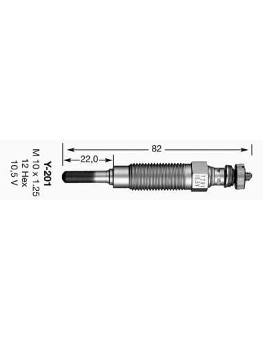 Bujía de precalentamiento Ngk Y-201 - CALENTADOR NGK D-Power