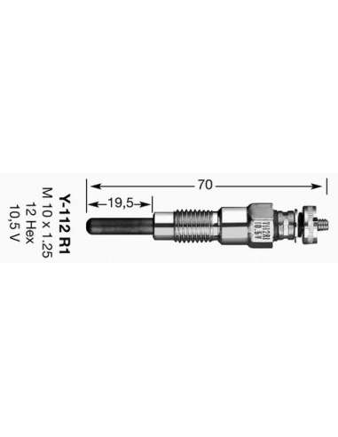 Bujía de precalentamiento Ngk 1032 - Y-112R1 NGKCALENTADOR MET. D-Power