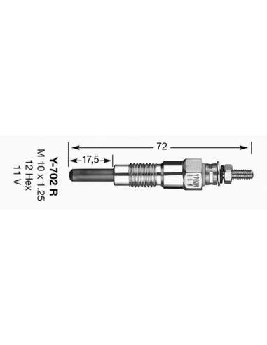 Bujía de precalentamiento Ngk 1065 - Y-702R NGKCALENTADOR MET. D-Power