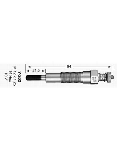 Bujía de precalentamiento Ngk 1226 - Y-202 NGKCALENTADOR MET. D-Power