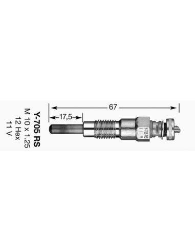 Bujía de precalentamiento Ngk 1249 - Y-705RS NGKCALENTADOR MET. D-Power