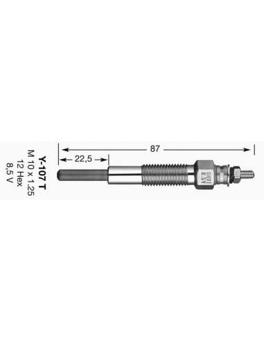 Bujía de precalentamiento Ngk 1253 - Y-107T NGKCALENTADOR MET. D-Power