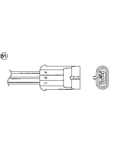 Sonda Lambda Ngk 1928 - OTA6F-3A1 S.L.NGK TITANIO Universal