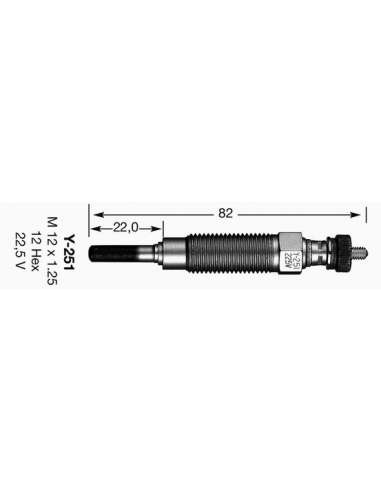 Bujía de precalentamiento Ngk Y-251 - CALENTADOR NGK D-Power