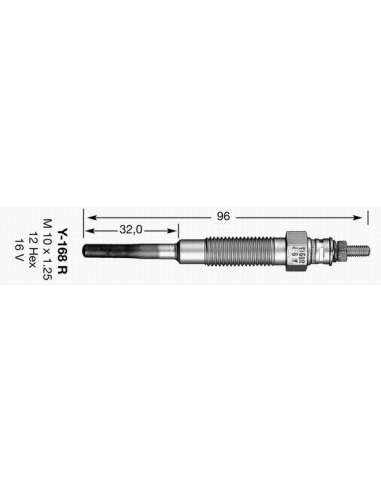 Bujía de precalentamiento Ngk 2162 - Y-168R NGKCALENTADOR MET. D-Power