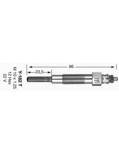 Bujía de precalentamiento Ngk 2163 - Y-182T NGKCALENTADOR MET. D-Power