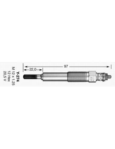 Bujía de precalentamiento Ngk 2165 - Y-274 NGKCALENTADOR MET. D-Power