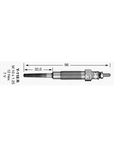 Bujía de precalentamiento Ngk 2187 - Y-118R NGKCALENTADOR MET. D-Power