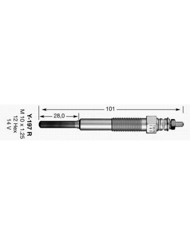 Bujía de precalentamiento Ngk 2188 - Y-197R NGKCALENTADOR MET. D-Power