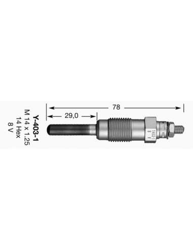 Bujía de precalentamiento Ngk Y-403-1 - CALENTADOR NGK D-Power